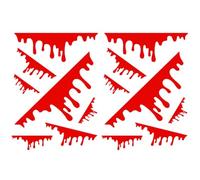 DIYEAH Red Blood Car Sticker Decal Dirt-Resistant Pp Material, Simple Operation 2 Sheets with Bleeding Appearance Self-Adhesive Bumper Sticker for Halloween Car Decoration