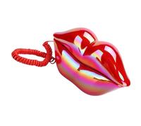 DIYEAH Red Lip Landline Phone Corded Dial Phone for Home Office Desk Decoration Compact Lightweight Design