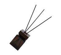 DIYEAH Refillable 100ml Glass Aromatherapy Diffuser Bottle Set with White Wax Wood Square Cap and Rattan Sticks for Home Scent Diffusers and No Fire Aroma Fragrance