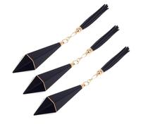 DIYEAH Refillable Lip Balm Tube Set 3Pcs Leak-Proof Empty Lip Gloss Bottles with Tassel Navy Blue, Portable Travel Containers for Makeup