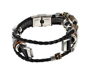 DIYEAH Replacement Watch Band for Women Compatible with Fitbit Luxe, Black Retro Beaded DIY Bracelet Wrist Strap, Ethnic Style Wristband for Wearable Technology