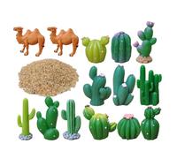 DIYEAH Resin Cactus Camel Figurines Creative Unique Desert-themed Design Desktop Decor Built to Last Mini Cactus Ornament for Compact Space Decor and DIY Plant Accessories