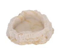 DIYEAH Resin Reptile Water Dish and Feeding Bowl with Natural Rock Design Safe for Lizards Horned Frogs Tortoises Corn Snakes Compact and Easy to Clean Terrarium Accessory for Hydration