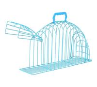 DIYEAH Reusable Iron Cat Bath Cage with Breathable Anti-scratch Design for Kitten and Cat Grooming, Portable Blue Pet Shower Cage for Home Use and Stress-free Bathing