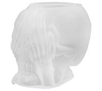 DIYEAH Reusable Skull Shaped Silicone Candle Holder Mold for DIY Handicrafts, Simple to Clean Silicone Casting Mold Suitable for Halloween Candle Making and Home Decoration