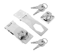 DIYEAH Right Angle Latch Lock 2Pcs with Keys for Cabinets and Drawers, Stainless Steel Body with Brass Core, Security Door Latch for Small Doors, Cupboards, Wooden Boxes, Suitable for