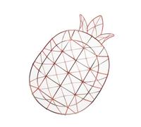 DIYEAH Rose Gold Hollow Iron Fruit Basket with Pineapple Design Large Vegetable Snack Storage Organizer for Kitchen Living Bar