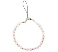 DIYEAH Rose Quartz Beaded Phone Lanyard Chain Bohemian Style Wrist Strap Phone Charm Decor Cellphone Accessory