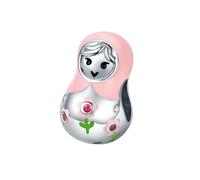 DIYEAH Russian Doll Pendant Nesting Doll Beads Russian Doll Beads Matryoshka Charm Silver Charms Bracelets Bracelet Pendant Charms Necklace Pendant Charms Accessories Baby S925 Pink