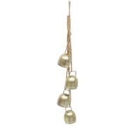 DIYEAH Rustic Metal Cow Bell Set with Jute Rope, 4 Vintage Hanging Bells for Home Décor, Christmas Decorations, Door and Garden Accent