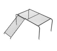 DIYEAH Rutin Chicken Coop Platform with Ladder Large Iron Mesh Rack for Feeding and Drinking Station Suitable for Rutin Chickens and Poultry Pet Cage Accessory