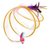 DIYEAH S-shaped Cat Tunnel Foldable Steel and Elastic Mesh Tunnel for Cat Playing Together and Daily Life Relieves Anxiety and Keeps Occupied