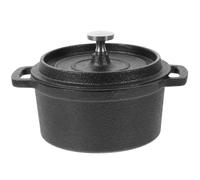 DIYEAH Sandwich Press Grill Cast Iron Mini Pot with Dual Handles and Lid, Kitchen Accessory for Cooking Milk and Instant Noodles