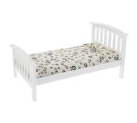 DIYEAH Scale Plastic Furniture with Elegant Floral Print Pillow for Creative Play and Bedroom Decoration