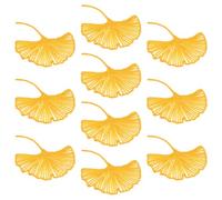DIYEAH Self-Adhesive Ginkgo Leaf Embroidered Applique Patch 10pcs Embroidery Thread Resistant to Pilling in Spring and Summer for Skirts and Jeans for Garment Repair and DIY Craft