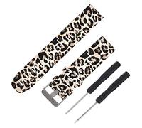 DIYEAH Silicone Watch Strap for Compatible Models Leopard Brown Pattern Quick Release Fashionable and Durable Wrist Band for Smart Watch Suitable for Casual and Formal Wear