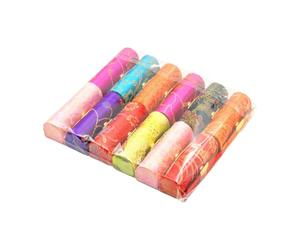 DIYEAH Silk Embroidered Lipstick Case with Mirror 12pcs Vintage Style Velvet Lipstick Holder for Women Portable Cosmetic Storage Box for Vanity and Travel Random Color