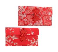 DIYEAH Silk Red Packets Chinese Envelopes Traditional Knots for Festive Gifting 2pcs Set