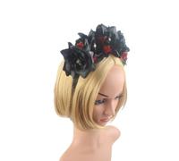 DIYEAH Skull Headband Unique Adorable Skull Design Lightweight Fabric Halloween for Women Rose Flower Hair Band with Realistic Appearance Hair Accessories for Party and Festival