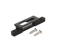 DIYEAH Sliding Door Lock Keeper Double Hole Mounting Plate Black Metal Sliding Window Lock Hardware for Office Balcony Patio Door Replacement Weatherproof Strike