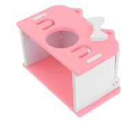 DIYEAH Small Pink Wooden Hamster Hideout House for Guinea Pigs and Dwarf Hamsters, Wear-resistant Climbing and Chew-resistant Small Animal Hideaway for Four-season Habitat