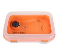 DIYEAH Small Turtle Tank Aquarium Orange Blue Basking Platform and Ramp, Water-Land Dual-Use Turtle Habitat Box Drainage for Reptile Terrarium