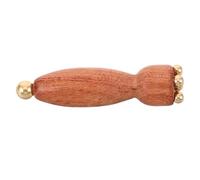 DIYEAH Small Wooden Eye Care Massage Tool with Copper Beads, Mini Lotus Pod Shape Rolling Massager for Daily Eye Care and On-the-go Relaxation, Acupressure Face Massage Stick with Smooth