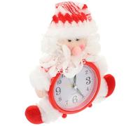 DIYEAH Snowman Desktop Clock Xmas Table Clock with Alarm Function Plastic and Cloth Material for Festive Home Decoration