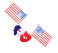 DIYEAH Soccer Fan Eyeglasses Lightweight Plastic Heart Frames in Patriotic Style Suitable for Football Matches and Tailgate Celebrations