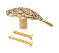 DIYEAH Solid Brass Leaf Cabinet Knobs Rustic Decorative Drawer Pulls for Kitchen Cabinets Wardrobe Doors and Bedroom Furniture Handles in Vintage Patina Finish for Home