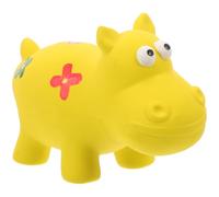 DIYEAH Squeaky Hippo Dog for Small and Medium Dogs, Sturdy Latex Chew for Teething and Interactive Play, Yellow Hippo Shaped Molar for Puppy Training and Boredom Relief