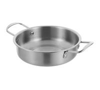 DIYEAH Stainless Steel Double Handle Wok Pan Cooking Pot for Seafood Hot Pot Korean Style Kitchenware Easy to Clean and Carry