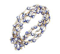 DIYEAH Stainless Steel Evil Eye Bead Chain for Jewelry Making Enamel Charm Link for DIY Bracelets and Necklaces Multi-use Craft Accessory