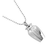 DIYEAH Stainless Steel Pet Ashes Urn Pendant Necklace for Holding Pet Ashes Silver Cremation Jewelry Memorial Comfort Gift for People Who Lost Their Loved
