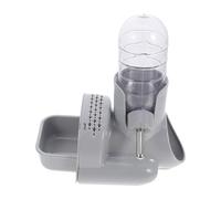 DIYEAH Standing Hamster Water Bottle Grey Transparent Multi-Use Water Feeder with Leak-Proof Stainless Steel Ball for Small Pets Cage and Floor Use Guinea Pig Water Dispenser and Hide Place