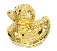 DIYEAH Stylish Duck Shape Disco Ball Glass Ornament for Home Decoration Mirror Surface Animal Figurine Table Duck Figurine for Living Bedroom Study Accents Unique Idea for Party and Home