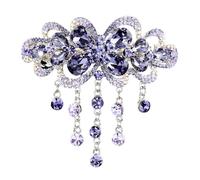 DIYEAH Stylish French Hair Barrette with Rhinestone and Zinc Alloy Material Secure Grip Automatic Hair Clip for Girls for Graduation Festival and Special Occasions