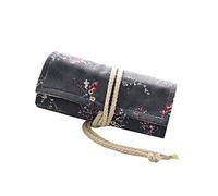 DIYEAH Sustainable Natural Canvas Pencil Case Slots Rolling Pencil Holder for Boys and Girls and Artists