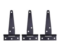 DIYEAH T Shape Hinges 4PCS Black Iron Heavy Duty Hinges with 6 Positioned Screw Holes, Rustproof Gate Hinges for Garden Gate and Shed, Fast Dismantle Hardware