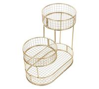 DIYEAH Three Tier Metal Wire Fruit Basket for Kitchen Counter and Dining Rooms, Easy to Organize and Space Saving Fruit Holder Stand with Stylish Golden Multilayer Design