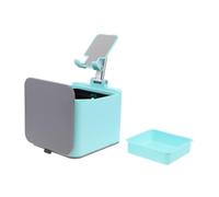 DIYEAH Tiny Trash Can with Phone Holder Compact Dual Purpose Mini Waste Bin for Desk Office Home Travel Foldable Design for Space Optimization and Enhanced Viewing Experience