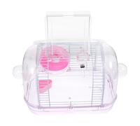 DIYEAH Transparent Portable Hamster Carrier Cage with Handle for Small Pets Lightweight Compact Travel Cage for Hamsters and Rats Outdoor Critter Carrier for Comfortable Pet Transport