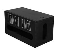 DIYEAH Trash Bag Holder Waste Bag Holder Compact Wooden Lidded Design Black for Kitchen Workspace Countertop Clutter Reduction