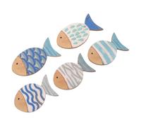 DIYEAH Tropical Fish Wall Decor Wooden Nautical Hanging Ornaments for Beach House Bedroom Living Ocean Theme Sea Themed Wooden Fish Plaques