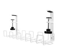 DIYEAH Under Desk Cable Management Tray Small White Wire Organizer for Efficient Under Desk Storage Durable Design Easy Installation Neat and Tidy for