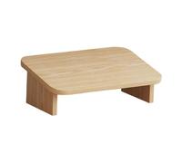 DIYEAH Under Desk Wooden Foot Stool 30cm Oak Colour Portable Feet Rest Stool for Office and Home Use Leg Support Footstool