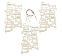 DIYEAH Unfinished Wooden Hanging Signs Khaki 3pcs with Smooth Paintable Wood Plaques for Creativity and Patriotic Independence Day Decoration, for Freedom Day Or Classroom