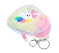 DIYEAH Unicorn Keychain Coin Purse Plush Zipper Pouch | Polyester Plush and Metal Details, Lightweight Storage, Cartoon Style, Easy to Carry Everyday