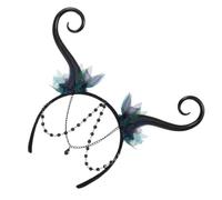 DIYEAH Unique Fairy Antenna Headband in Black Plastic and Resin, One Size Fits Eye-catching Dress up Headpiece for Costume Parties and Festivals