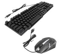 DIYEAH USB Gaming Keyboard Mouse Combo with Backlit Keys and Wired USB Connection, Plastic Material, Unique Design, for Gaming and Office Desktop Computer Accessories